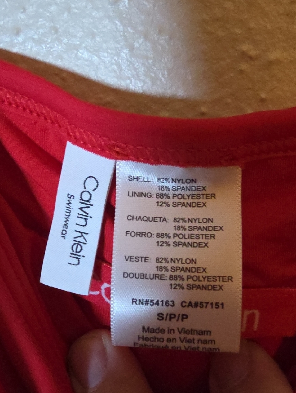 Calvin Klein Bright Red Logo One-Piece Swimsuit - Picture 2 of 5